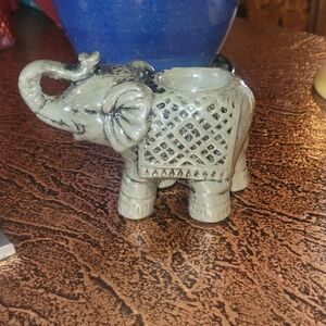 Ceramic Elephant Tea-lite/incense Cone Holder